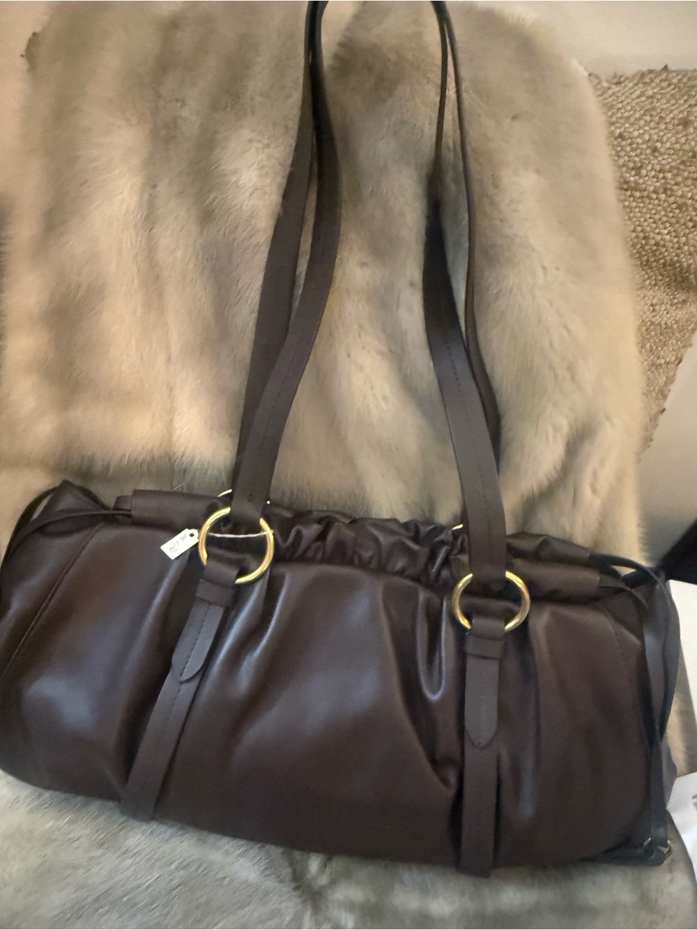 Miu Miu Dark Brown Leather Shoulder Bag - Picture 5 of 8